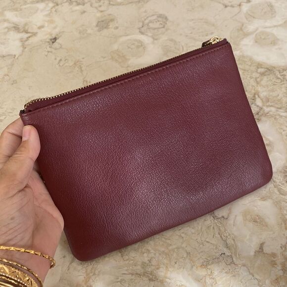 Thacker New York Genuine Leather Wristlet Burgundy As New - Picture 4 of 10